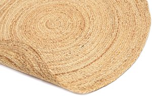 Natural Jute Braided Round Area Rug 3 Feet Boho Style Solid Color Flat Pile <b>Waterproof</b> Non-Slip Medium Thickness <b>Floor</b> <b>Mat</b> - Product Image 3