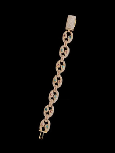 Moissanite Cuban Link <b>Bracelet</b> Pink Blue Gemstone Pave Chain <b>Bracelet</b> <b>Mens</b> Womens Luxury Hip Hop Fashion Jewelry Gift - Product Image 2
