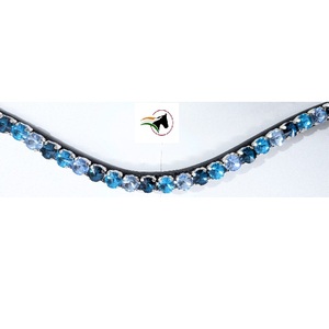 Diadema de cristal Bling Rivoli para caballo con broches de cambio rápido, accesorio de cuero premium de 10 mm para doma y exhibición - Product Image 1