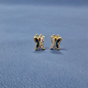 RIZTA JEWELS Pendientes de Mariposa de Lujo con Diamantes Cultivados en Laboratorio en Oro de 18K |   Joyería Fina Hecha a Mano para Mujer |   Regalo para Fiestas |   Fábrica - Product Image 4