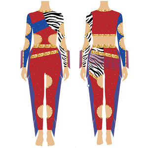 Ropa de Baile de Competición para Mujer, Disfraz Sexy para Clases de Baile, Uniforme de Majorette para Niñas - Product Image 1