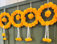 Indiase bruiloftdecoratie traditionele kunstmatige plastic goudsbloem hangende decoratie voor thuis guirlandes slingers feestelijke decoraties