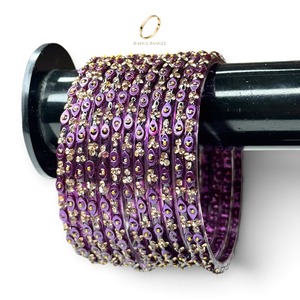 Bracelets en verre kashmiri traditionnels à la mode, coupe émeraude, en forme de goutte de pluie, pour femmes, ensemble de bijoux ethniques indiens pour mariage - Product Image 5
