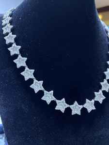 Collar de Cadena Cubana con Estrella de Plata 925 y Diamante Moissanita, Joyería Unisex Estilo Hip Hop, Ideal para Fiestas, Regalo con Encanto - Product Image 2
