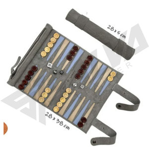 Nouveau jeu de backgammon portable, personnalisé, fait main, intelligent, souple, en cuir PU, enroulable, carré, écologique, de haute qualité, 10 pièces - Product Image 4