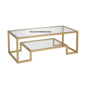 Table basse gigogne design noir avec plateau en verre et structure en fer, mobilier moderne pour salon, petite table de rangement au look épuré - Product Image 4