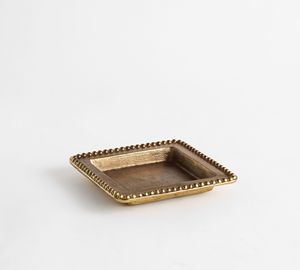 Rough Nickel Modern Floral Design Rectangular Aluminium Decorative Serving <b>Tray</b> Beaded Edge for Home Decor Wedding Occasions - Product Image 3