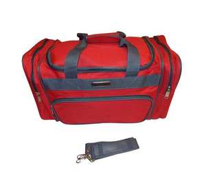 Sac de sport multifonctionnel rouge, sac de voyage durable avec compartiments latéraux à fermeture éclair pour le fitness, les voyages et le yoga - Product Image 3