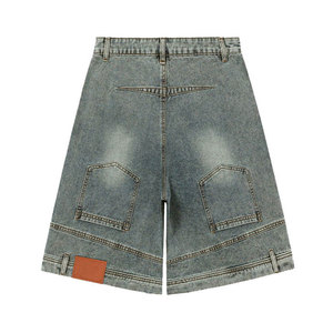 กางเกงยีนส์ขาสั้นคุณภาพสูง ผ้าฝ้าย 100% ล้างสีแบบแอซิดวอช พิมพ์ลาย 3 มิติ สไตล์สตรีทแวร์ ขาดๆ แบบยูนิเซ็กซ์ สีซีด - Product Image 4