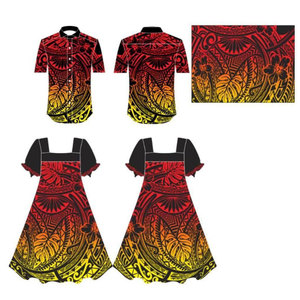 Robes Mumu Micronésiennes Personnalisées en Gros, Col Carré, Manches Bouffantes, Motif Uni, Design Polynésien Écologique Naturel - Product Image 4