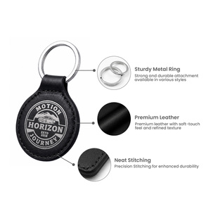 Llavero de cuero PU con logo de marca impreso a color, llavero redondo para coche, ideal para regalos en eventos. - Product Image 4