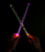 Palos de Dandiya Acrílicos con Luces LED de Diseño, Encendido/Apagado Automático, 7 Colores, Tubo de Burbujas Transparente, Iluminación Brillante Intermitente, Estructura Duradera