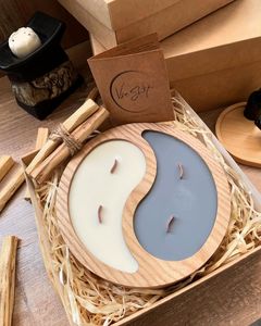 Portavelas de madera de moda para el hogar, bodas, eventos y regalos, vela artesanal en forma de tazón para decoración de mesa y aromaterapia - Product Image 3