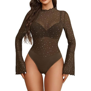 Top Elástico Ligero y Elegante para Mujer, Nueva Colección, Body con Pedrería para la Noche, Venta Especial - Product Image 2