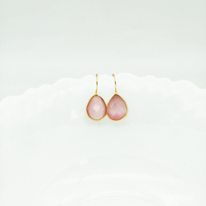 ต่างหูแบบห้อยประดับพลอยโมนาลิซาสีฟ้ารูปหยดน้ำชุบทอง 18K |   ต่างหูห้อยประดับหินสีฟ้าอควา |   เครื่องประดับแฟชั่นขายส่ง - Product Image 3