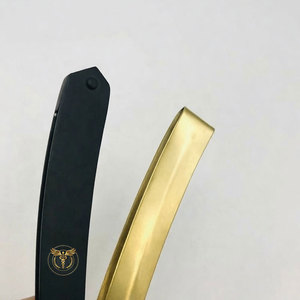 Professional Gold & Black Stainless Steel Straight Razor Set Reusable Folding Barber <b>Shaving</b> Razor Salon Hair Cutting Tool - Product Image 5