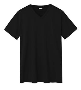 Camiseta de Hombre Negra con Cuello en V, 100% Algodón, Casual, Manga Corta, Transpirable, Ecológica, de Secado Rápido, para Verano - Product Image 5
