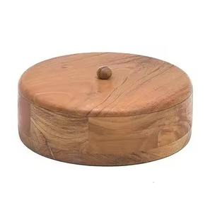 Boîte à chapati traditionnelle en bois massif, support de rangement pour roti pour une utilisation quotidienne en cuisine - Product Image 4