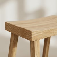 Tabouret de bar moderne en bois massif de caoutchouc rond - Tabouret haut pour la maison, le salon