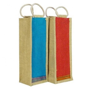 Wholesale Premium Quality Hessian Jute Wine Bottle <b>Bag</b> | PVC Lined 2 Bottle Capacity Carrier, Custom Printed Eco-Friendly Tote - Product Image 1