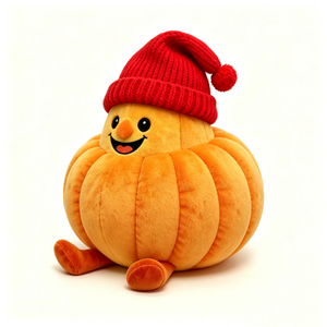 Almohada de calabaza suave personalizada, Peluche de calabaza con cara sonriente y boca abierta bordada, Peluche acogedor con temática de otoño/invierno - Product Image 2