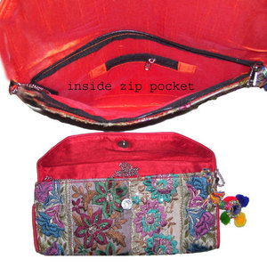 Handcrafted Ethnic Purse Banjara Ladies Clutch <b>Bags</b> Traditional Embroidered <b>Boho</b> Tribal Handbag Vintage Gypsy Fashion Wallet - Product Image 5