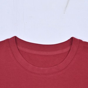 Women's <b>Red</b> Cotton Jersey Crew Neck Short Sleeve Elegant <b>Sequin</b> Embroidery Love Life Design T-Shirt Regular Fit All Seasons - Product Image 5
