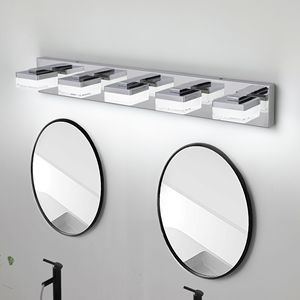 Applique murale moderne en chrome à LED pour salle de bain, design élégant et minimaliste, 5 lumières, économe en énergie et facile à installer - Product Image 4