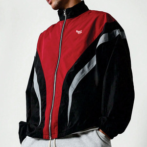 Outdoor <b>Running</b> Fashion <b>Jacket</b> 100% Nylon Waterproof Windbreaker Oversize Zip up Color Block Track <b>Jacket</b> Custom Men's <b>Jackets</b> - Product Image 4
