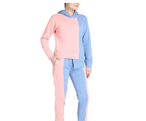 Ensemble de survêtement pour femme au design élégant, coupe ajustée, décontracté, 2 pièces, couleur contrastée, confortable, service OEM - Product Image 3
