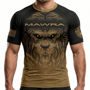 Rashguard BJJ personnalisé haute densité anti-UV à manches courtes, maillot de compression MMA pour hommes, équipement d'entraînement de Jiu Jitsu, uniformes BJJ en gros - Product Image 1