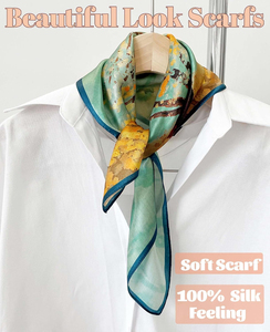 Wholesale High Quality Customizable Solid Floral <b>Square</b> <b>Scarf</b> 100% Silk Custom Colors Logo Printed Outdoor Silk <b>Scarves</b> - Product Image 1