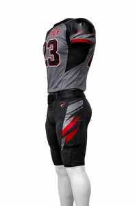 Custom American Football Uniform Set Men’s Grey Black Red Jersey & Pants Breathable Polyester Training Team Sports Wear - Product Image 5