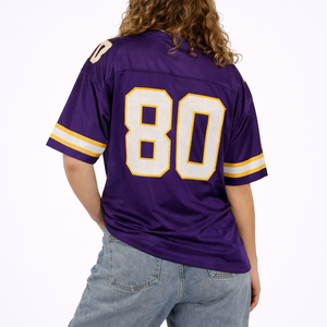 Maillot de football américain unisexe Y2K en mesh violet, personnalisable avec numéro d'équipe, respirant, pour le football, fabrication OEM en gros, USA - Product Image 6