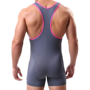 New Style Men Gym Singlet Mesh Tank Top With Hollow <b>Back</b> Design Sporty Fit Spandex Polyester Knitted Solid Color V-Neck Style - Product Image 2