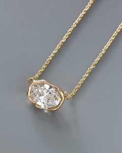 สร้อยคอจี้เพชรทรงรีทองคำ 14K สุดหรูสำหรับผู้หญิง สร้อยคอเครื่องประดับแบบมินิมอลสำหรับของขวัญวันครบรอบ - Product Image 2