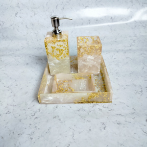 Juego de baño con estilo indio clásico de diseño elegante, accesorios de lujo hechos a mano de excelente calidad, Material de resina cuadrado al por mayor - Product Image 2