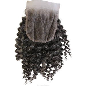 Cabello Vietnamita Rizado Suave Gris, Pelucas de Cabello Humano 100% Natural con Cierre en T - Product Image 1