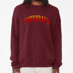 Wholesale Sweatshirt Oversized Solid Men Long Sleeves Cotton Plain Hoodies Pullover Sweatshirt for Men with reflective printing - Product Image 1