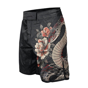 Shorts MMA sur mesure OEM unisexe pour entraînement d'arts martiaux, en polyester sublimé extensible dans les quatre sens, vente en gros d'usine OEM - Product Image 3