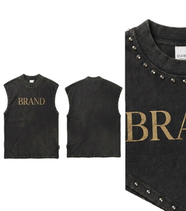 Eyre Sports Wear Custom Men Sleeveless T Shirt DTG Print <b>Rhinestone</b> Graphic Boxy Fit Streetwear Tank <b>Top</b> Oversized Cotton Tee - Product Image 4