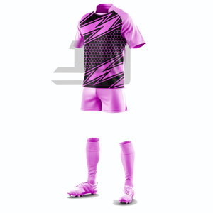 Ensemble de maillot et short de rugby à col en V en polyester 100 %, imprimé numérique, écologique, antibactérien et coupe-vent pour l'entraînement - Product Image 5