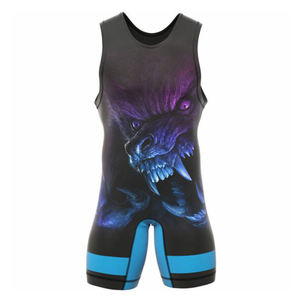 Men's Solid Wrestling Singlet Scoop Neck Tank Strap Regular Fit <b>Polyester</b> Moisture Wicking Adult Size Customized Team Name 140g - Product Image 5