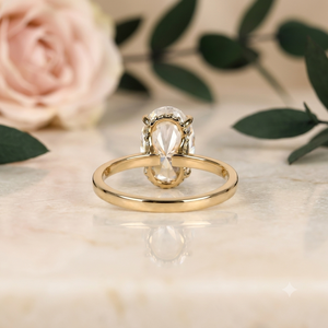 Anillo de Compromiso Solitario con Moissanita de Corte Ovalado, Plata de Ley 925, Chapado en Oro de 18K, Engaste de Garras, Anillo de Boda para Mujer, Lujoso Estilo HIPHOP - Product Image 2