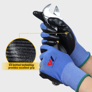 Nitrile PU Coated Grip <b>Gloves</b> Nylon Polyester Knit Lightweight Breathable Safety <b>Gloves</b> for Industrial Automotive General Used - Product Image 6