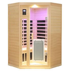 ห้องซาวน่าแบบอินฟาเรดแบบสองคนแบบมีช่องด้านนอกและมุมแผงทำความร้อน - Product Image 3