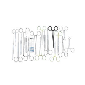 Juego de Instrumentos Quirúrgicos Veterinarios Reutilizables de 71 Piezas para Esterilización de Perros, Mango Negro y Dorado, Procedimientos Manuales Profesionales - Product Image 1