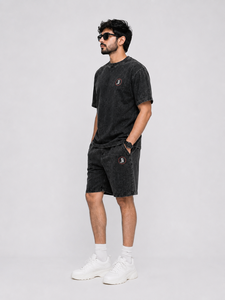 Men Acid Wash Summer <b>Set</b> Vintage Washed Two Piece Outfit Short Sleeve T Shirt And Matching Shorts Lightweight Breathable Casual - Product Image 4