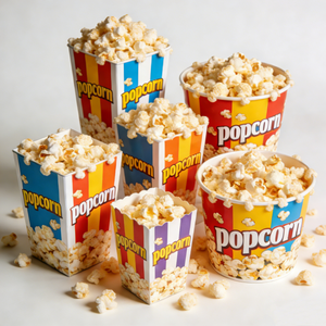 Custom Printed Disposable Eco-Friendly Double Wall Popcorn Paper Box High Quality Food Grade <b>Container</b> with Your Logo Printing - Product Image 1