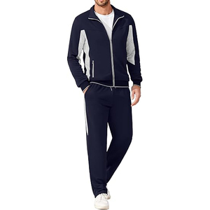Veste avec doublure en maille respirante pour éviter la surchauffe, pantalon coupe ample confortable, ensemble de survêtement coupe-vent - Product Image 2